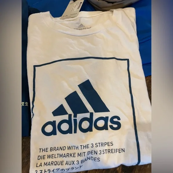 ADIDAS Bundle Lot: Blue and Gray Hoodie WITH 2 T-Shirts & Waist Pack Unisex - Picture 9 of 15